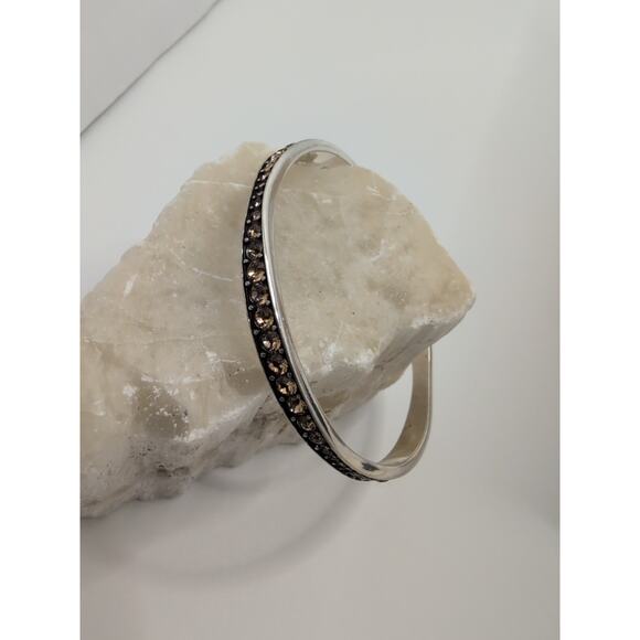 Brighton "LIGHT HEARTED" Swarovski Crystal Wavy Bangle Bracelet - Picture 1 of 8